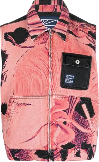 Floral-Print Cotton Vest