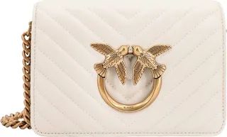 Pinko Love-Birds Quilted Chain-Linked Crossbody Bag