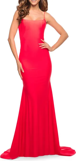 Stunning Low Back Jersey Gown