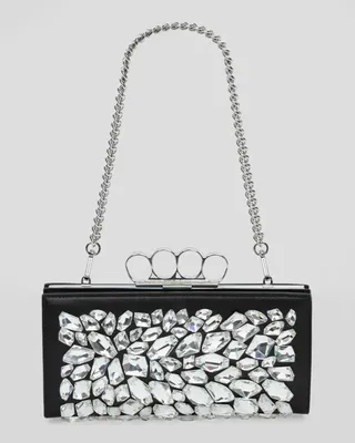 Four Ring Crystal Chain Shoulder Bag
