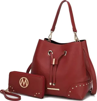 Callie Solid Bucket Bag with matching Wallet