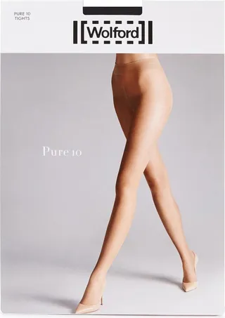 Wolford Pure Black Sheer 10 Denier Tights