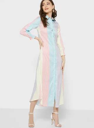 Button Down Printed Dress