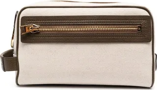 Logo-Patch Cotton Wash Bag