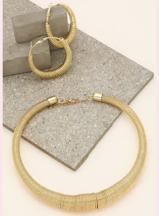 Gold Plated Designer Necklace and Earring Set