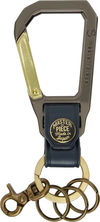 master-piece Navy Carabiner Keychain