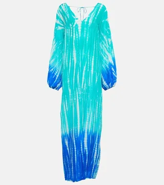 Tie-dyed silk kaftan