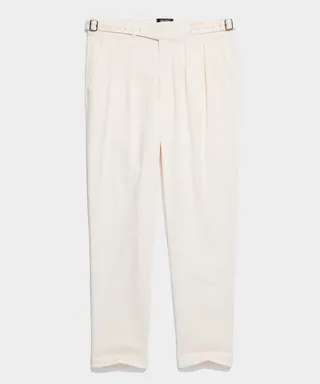 Italian Brushed Cotton Gurkha Trouser in Cream