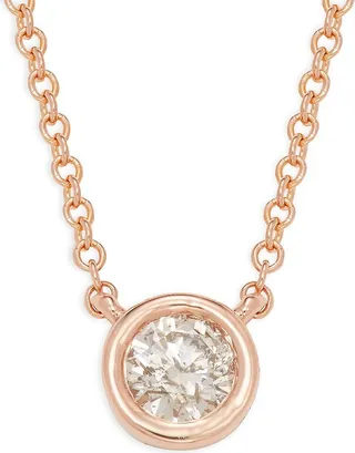 14K Rose Gold & Diamond Necklace