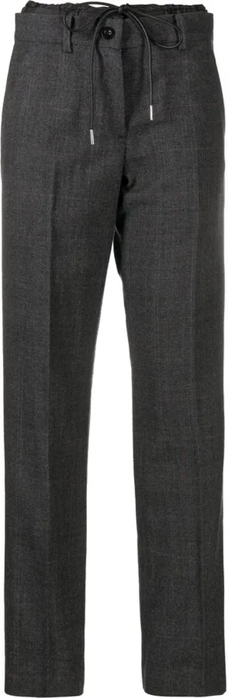 Drawstring-Fastening Straight-Leg Trousers