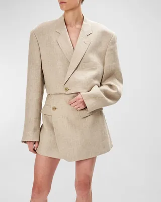 London Linen Wrap Mini Skirt