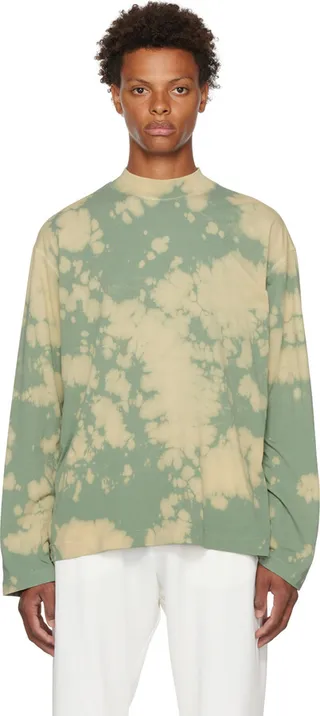 Dries Van Noten Yellow Tie-Dye Long Sleeve T-Shirt