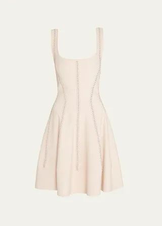 Contrast Seamed Sleeveless Mini Dress