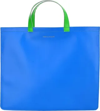 Two Tone Leather Super Fluo Tote Bag By Comme Des Garçons Wallet. Featurin