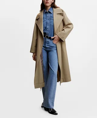 Mango Women's Oversized Cotton Trench Coat