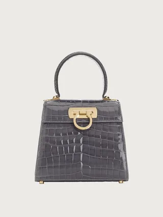 Ferragamo Women Iconic Top Handle (S) Grey