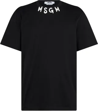 MSGM Logo Printed Crewneck T-Shirt