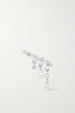 MARIA TASH - Invisible Crescendo 18-karat White Gold Diamond Single Earring - One size