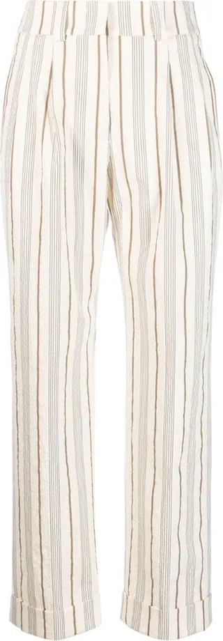 Striped High-Waisted Trousers
