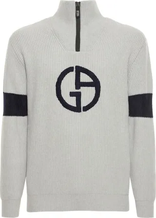 Neve logo knit half-zip sweater