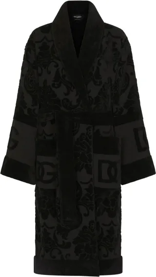 Jacquard-Logo Devoré Cotton Robe