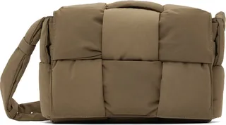 Bottega Veneta Taupe Padded Cassette Messenger Bag