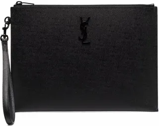 Logo-Plaque Clutch Bag