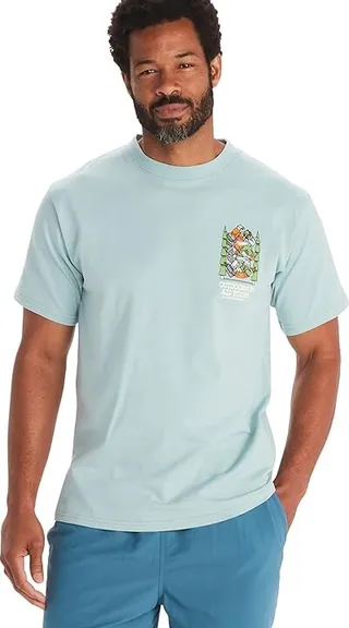 Marmot DJ Javier Heavyweight Tee Short Sleeve (Cloud Blue) Men's Clothing
