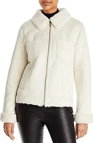 Mother The Straight and Narrow Faux Shearling Jacket