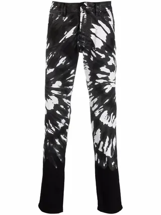Tie Dye-Print Skinny Jeans