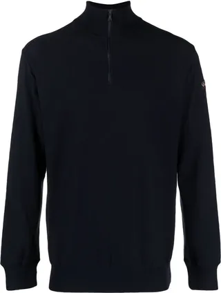 Logo-Patch Zip-Fastening Jumper