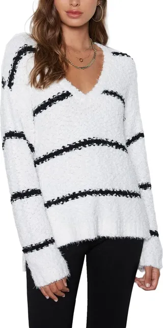 Warner Womens Chunky Oversized V-Neck Sweater