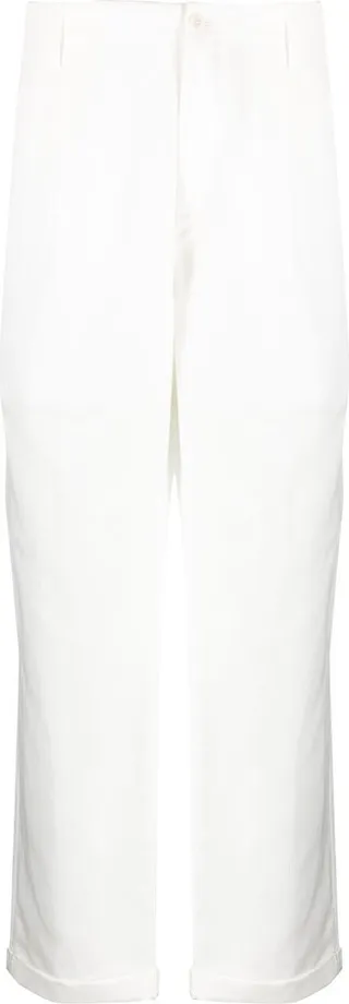 Turn-Up Hem Straight-Leg Trousers
