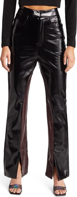 High Shine Faux Leather Pants