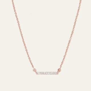 14K Gold Diamond Bar Necklace
