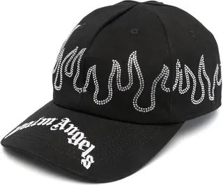 Flame Rhinestone-Embellished Cap