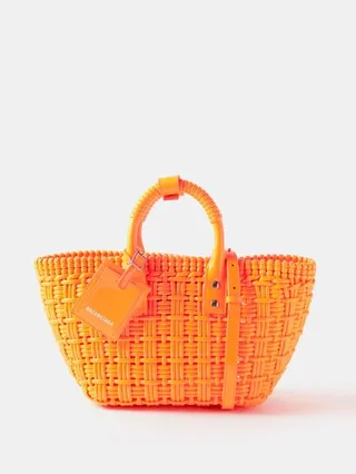 Bistro Xs Woven Faux-leather Basket Bag