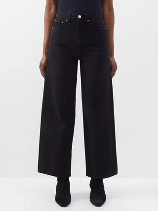 High-rise Cropped Wide-leg Jeans