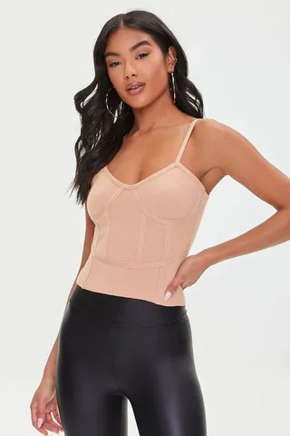 Sweater-Knit Bustier Cami