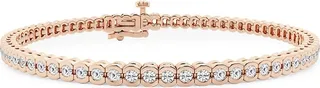 Build Your Own Collection 14K Rose Gold & Lab Grown Diamond Half Bezel Tennis Bracelet