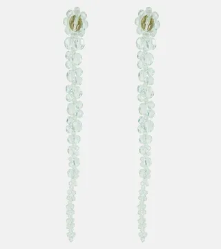 Crystal-embellished drop earrings
