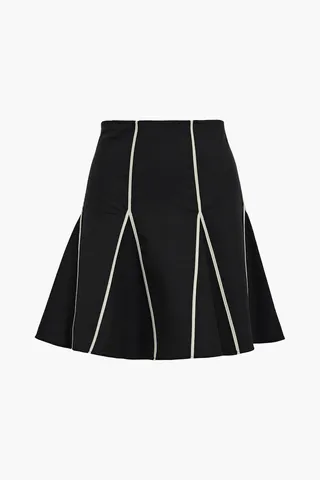 Cotton-blend crepe mini skirt