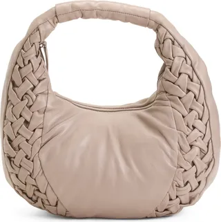 Fahna Leather Hobo With Woven Detailing