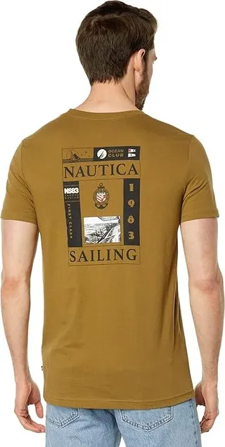 Nautica Sustainably Crafted Sailing Graphic T-Shirt (Arcadia Green) Men's Clothing