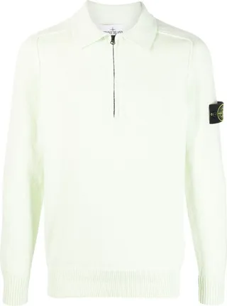 Compass-patch half-zip jumper
