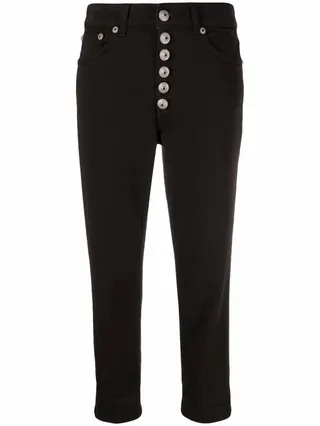Koons cropped button-fly trousers