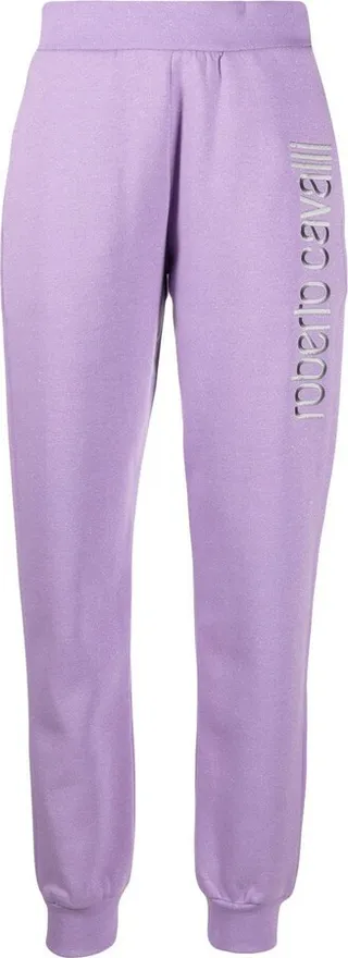 Embroidered-Logo Metallic-Thread Trackpants