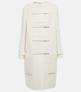 Single-breasted wool-blend coat
