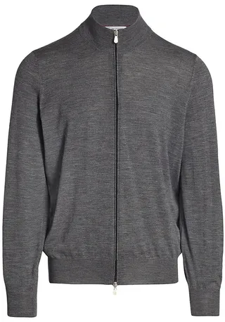 Wool-Cashmere Zip-Up Sweater