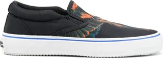 Wings-print slip-on sneakers